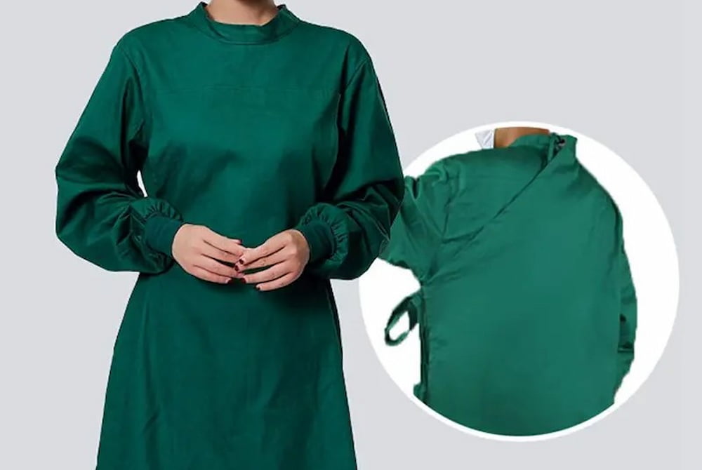 گان قابل شستشو با رنگ بندی آرامش بخش و طراحی مناسب بدن